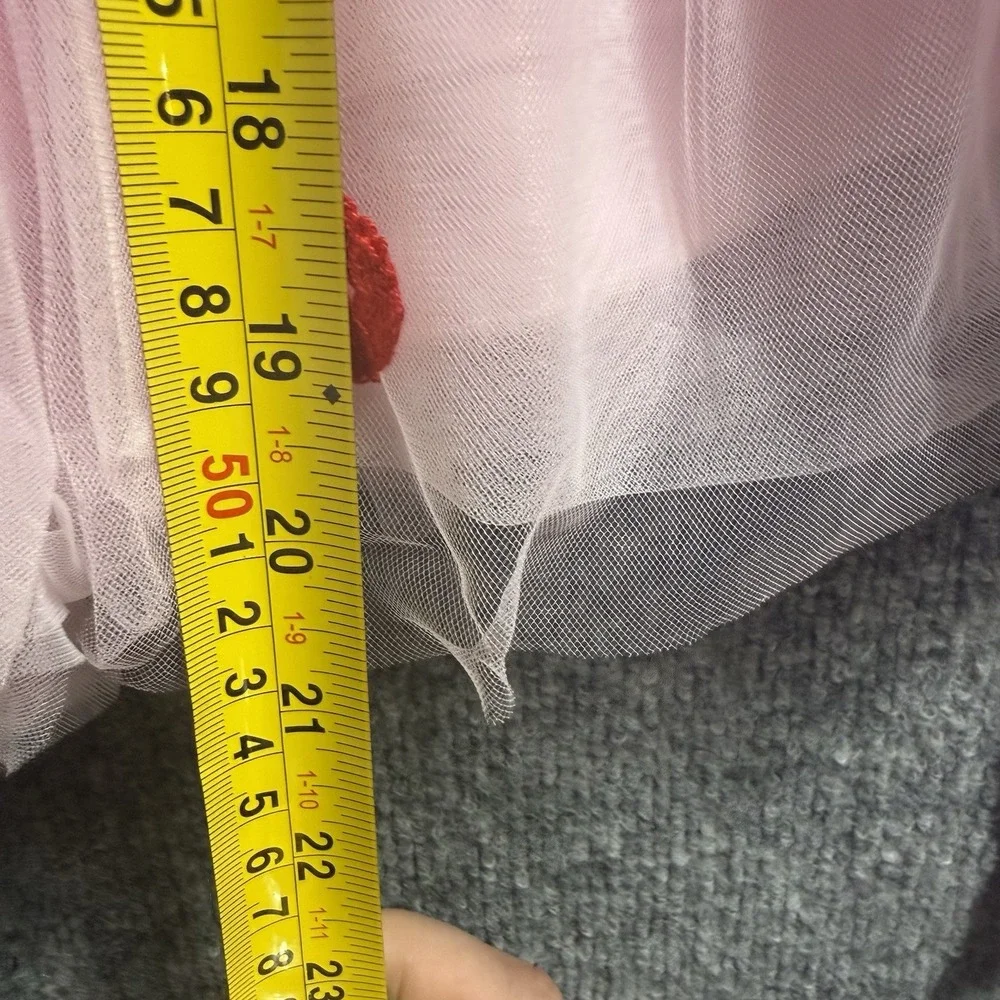Infant Baby Girl Strawberry Tulle Tutu Dress Pink Satin Bow Birthday Pageant
